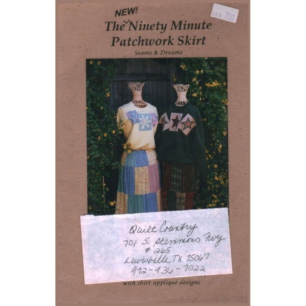 Seams & Dreams The Ninety Minute Patchwork Skirt Sewing Pattern SND206 Vintage - Picture 1 of 2